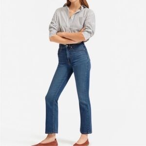 Everlane Authentic Stretch Slim Bootcut Jean in Classic Blue